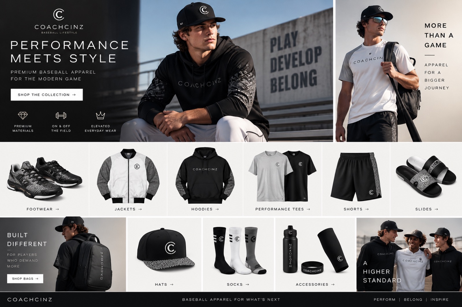COACHCINZ Baseball Lifestyle apparel collection